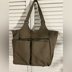 Ariat Team Tote Bag in olive green canvas